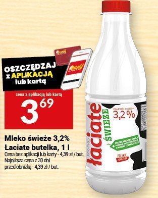 Mleko świeże 3,2% Łaciate butelka, 1 l promocja w Twój Market