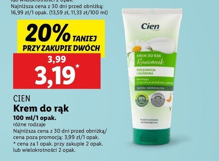 Krem do rąk rumiankowy Cien promocja