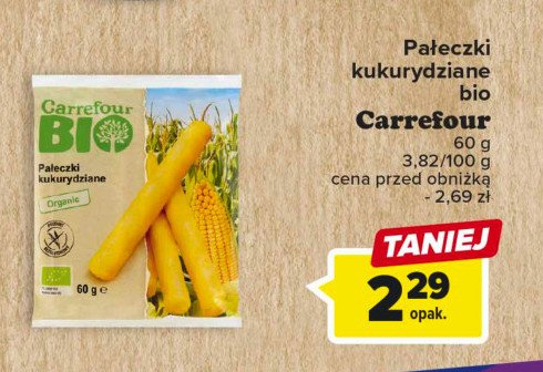 Pałeczki kukurydziane Carrefour bio promocja