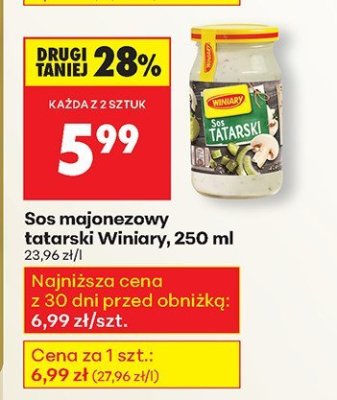 Sos majonezowy tatarski Winiary 250ml promocja w Biedronka