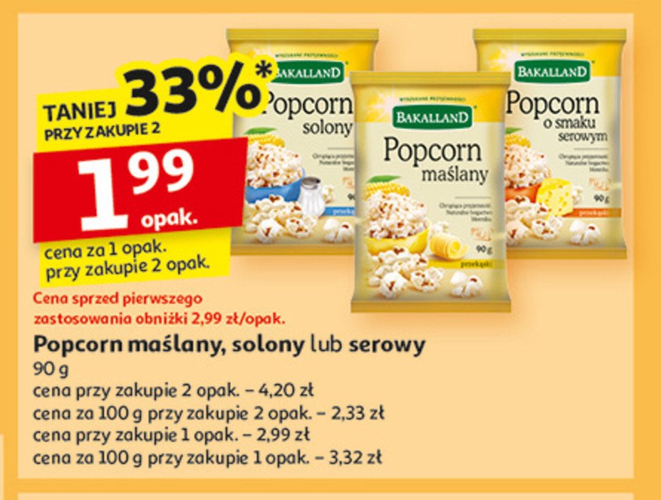 Popcorn maślany Bakalland promocja w Auchan