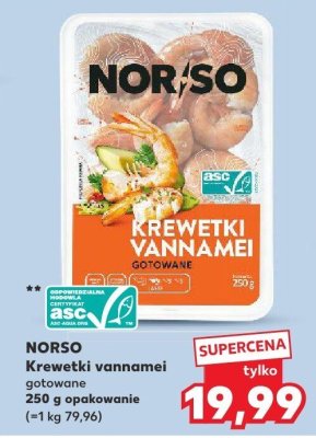 Krewetki vannamei gotowane Norso promocja w Kaufland