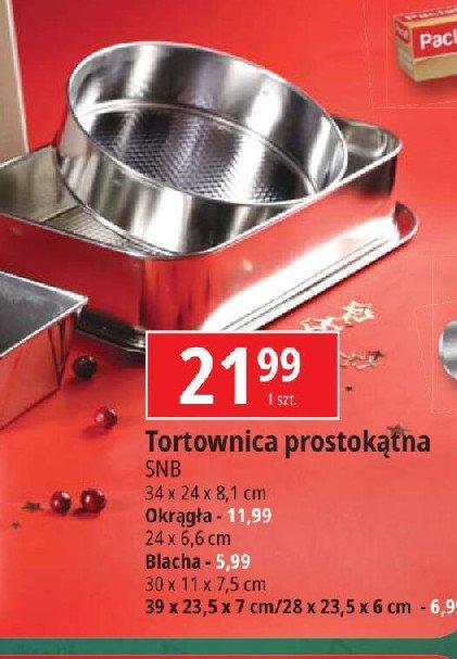 Tortownica prostokątna 34 x 24 cm Snb promocja