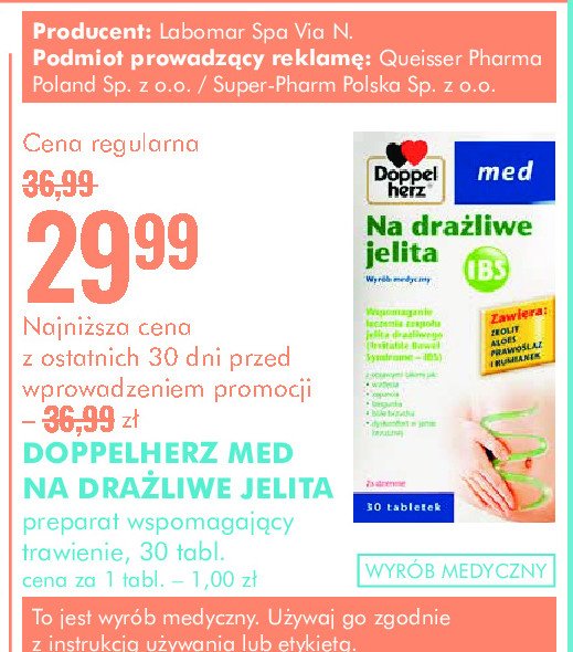 Tabletki na drażliwe jelita Doppelherz med promocja