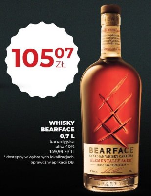 Whisky Bearface kanadyjska 0,7 L promocja w Duży Ben