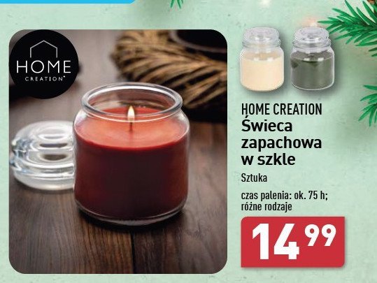 Świeca zapachowa w szkle 75 h Home creation promocja