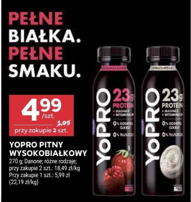 Napój proteinowy YoPRO Pitny Wysokobiałkowy różne rodzaje promocja w Stokrotka
