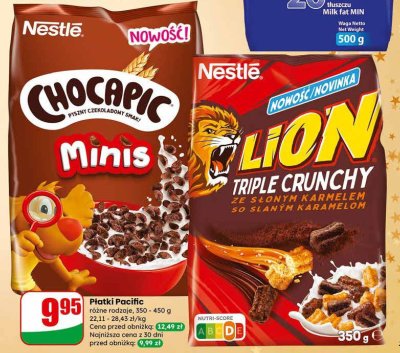 Płatki Pacific różne rodzaje Nestle Chocapic Minis promocja w Dino