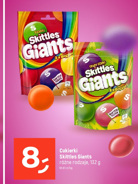 Cukierki crazy sours Skittles giants promocja
