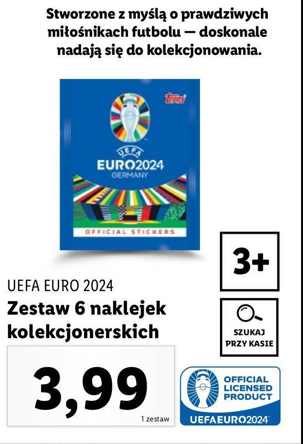 Zestaw 6 naklejek eufa euro 2024 promocja