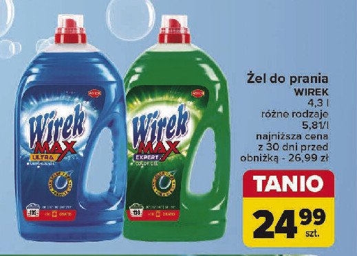 Żel do prania ultra Wirek max promocja w Carrefour