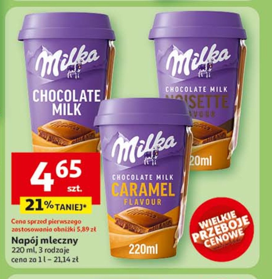 Napój chocolate milk Milka promocja w Auchan