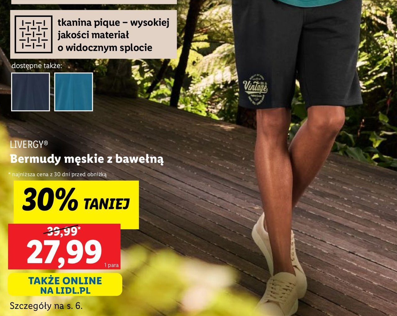 Bermudy męskie Livergy promocja w Lidl