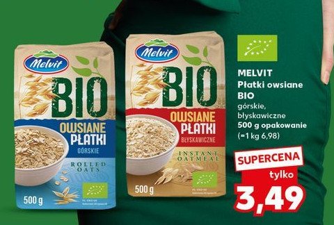 Płatki owsiane błyskawiczne Melvit bio promocja w Kaufland