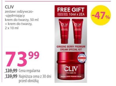 Zestaw CLIV odżywczo-ujędrniający krem do twarzy 50 ml + krem do twarzy 2 x 10 ml promocja w Hebe