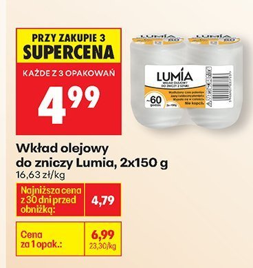 Wkład olejowy do zniczy Lumia, 2x150 g promocja w Biedronka
