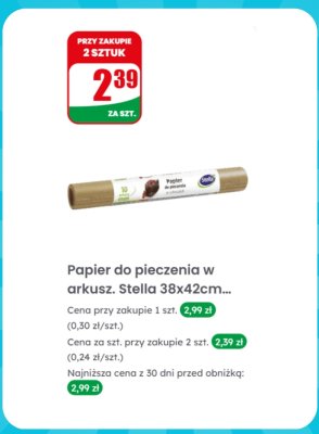 Papier do pieczenia w arkuszach 38x42cm  promocja w Dino