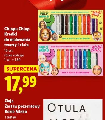 Kredki Chlap Chlap do malowania twarzy i ciała promocja w Lidl