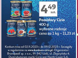 Pomidory koktajlowe cherry Cirio promocja