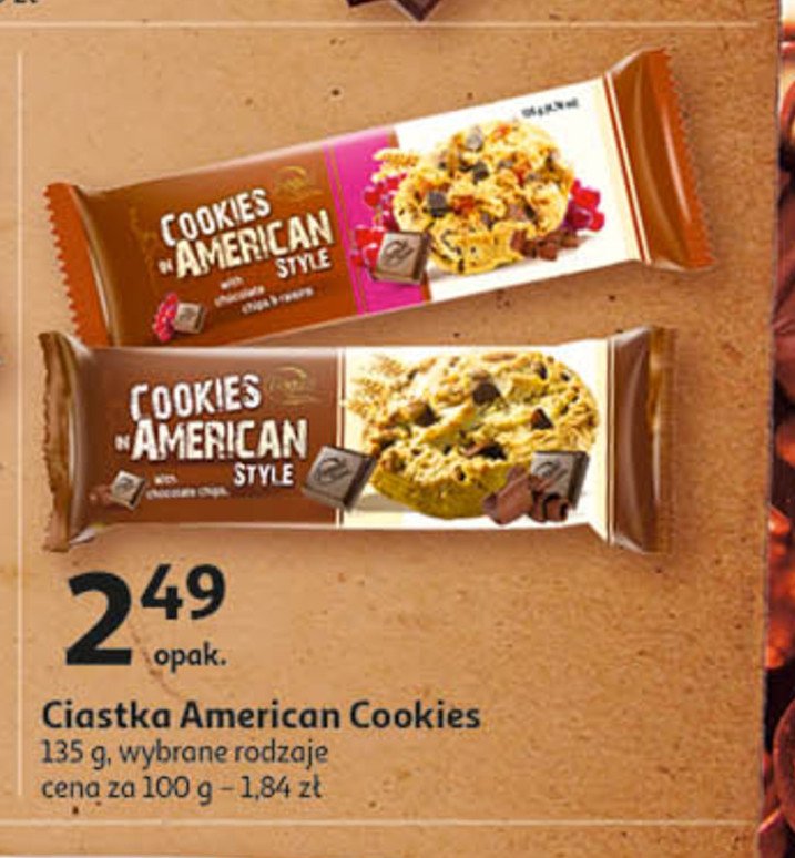 Ciastka z czekolad膮 i 偶urawin膮 Cookies in american style promocja