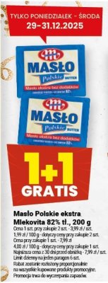Masło Polskie ekstra Mlekovita 82% tł. 200 g promocja w Twój Market