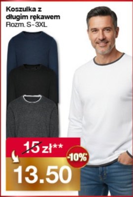 Koszulka z długim rękawem męska Woolworth promocja w Woolworth