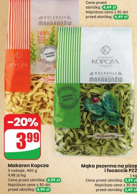 Makaron Kopcza 3 rodzaje promocja w Dino