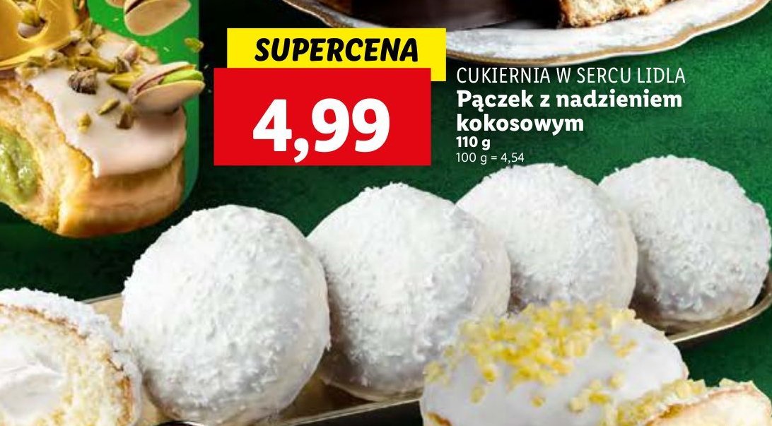 Pączek z nadzieniem kokosowym PIEKARNIA W SERCU LIDLA promocja w Lidl