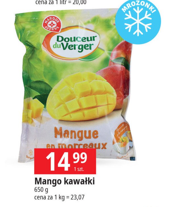 Mango kawałki Wiodąca marka douceur du verger promocja w Leclerc