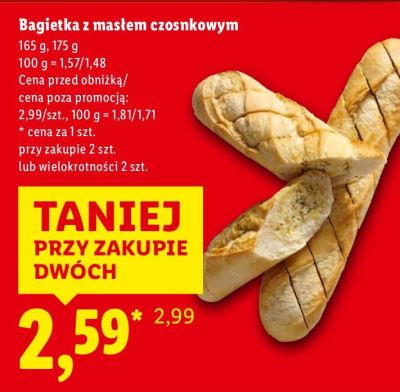 Bagietka z masłem czosnkowym Lidl promocja w Lidl