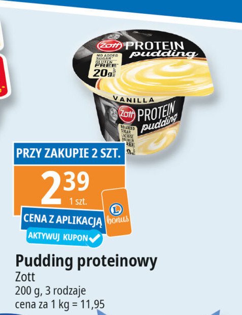 Pudding wanilia Zott protein promocja