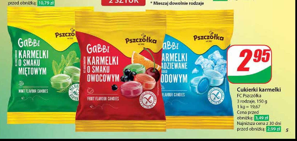 Karmelki gabbi owocowe Pszczółka promocja w Dino