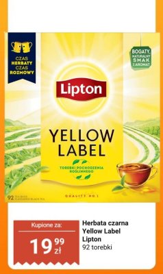Herbata czarna Yellow Label Lipton promocja w Biedronka