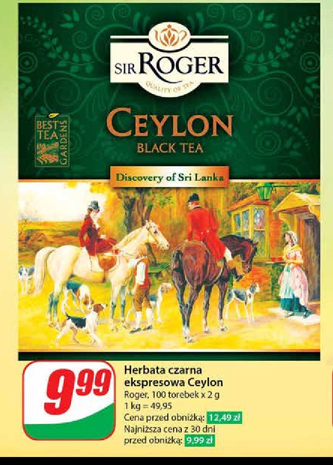 Herbata ceylon Sir roger promocja