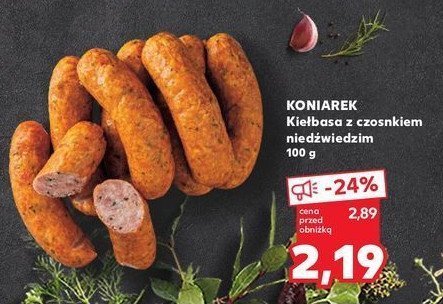 Kiełbasa z czosnkiem niedźwiedzim Koniarek promocja