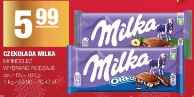 Czekolada Milka Mondelez wybrane rodzaje promocja w SPAR
