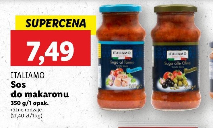 Sos sugo al tonno z tuńczykiem Italiamo promocja