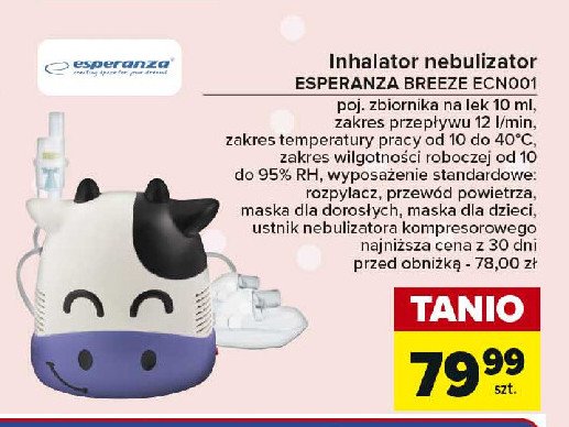 Inhalator nebulizator breeze ecn001 Esperanza promocja