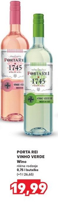 Wino PORTAREI 1745 MEDIUM DRY promocja w Kaufland