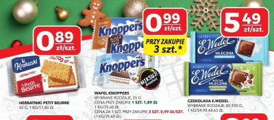 Czekolada E.Wedel, wybrane rodzaje promocja w Top Market