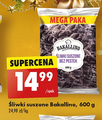 Śliwki suszone Bakallino promocja w Biedronka