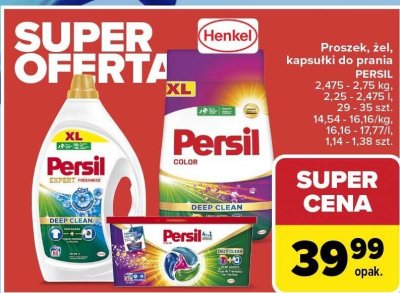 Proszek, żel, kapsułki do prania Persil 2,475-2,75 kg, 2,25-2,475 l, 29-35 szt. promocja w Carrefour