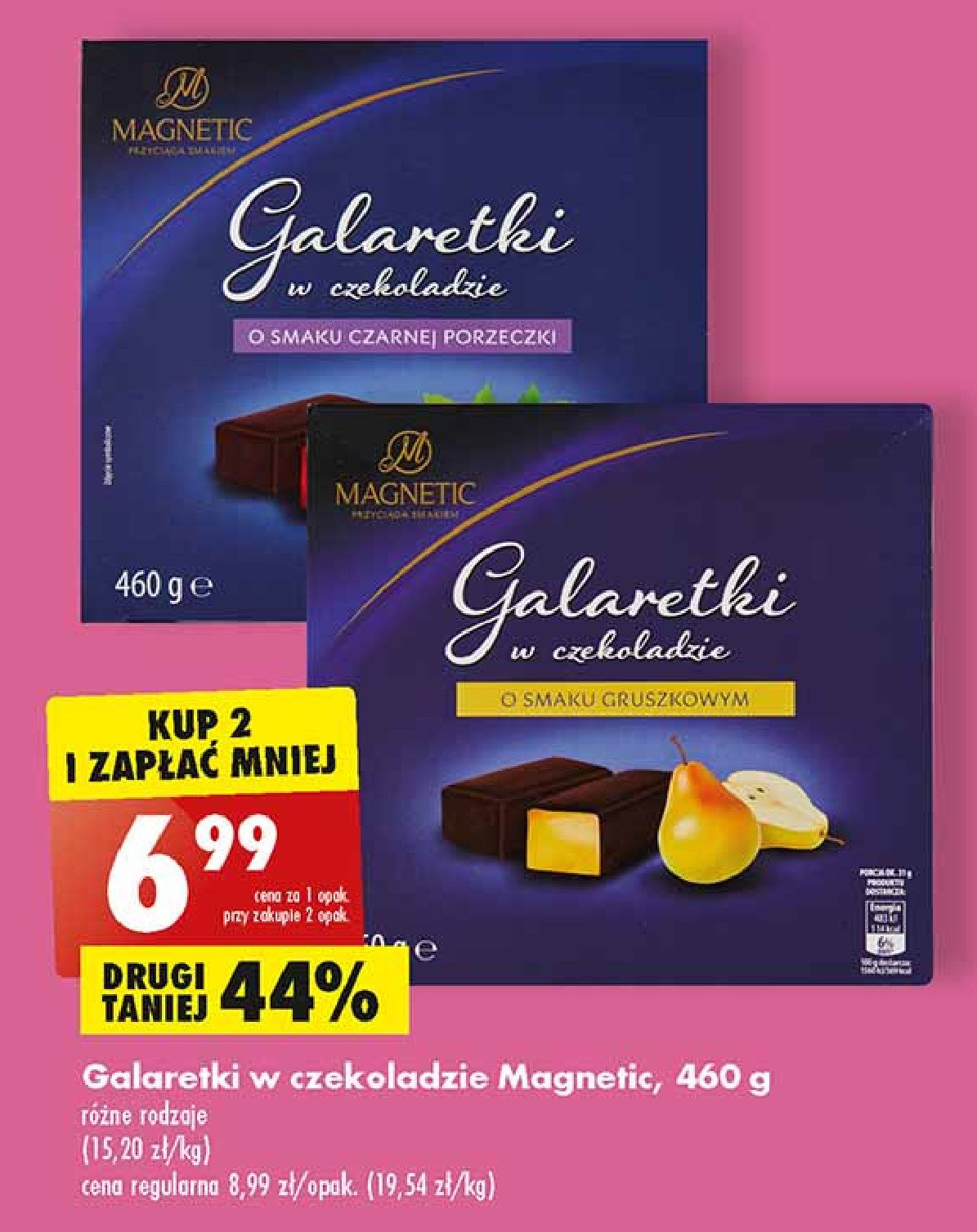Galaretki o smaku czarnej porzeczki w czekoladzie Magnetic promocje