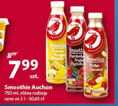 Smoothie truskawki-banan Auchan promocja
