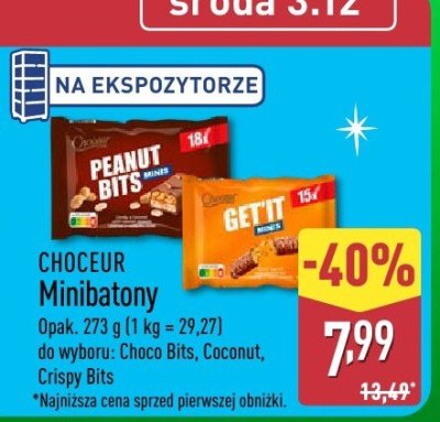 CHOCEUR Minibatony Choco Bits, Coconut, Crispy Bits promocja w Aldi