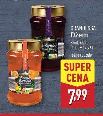 Dżem czarna porzeczka GRANDESSA promocja w Aldi