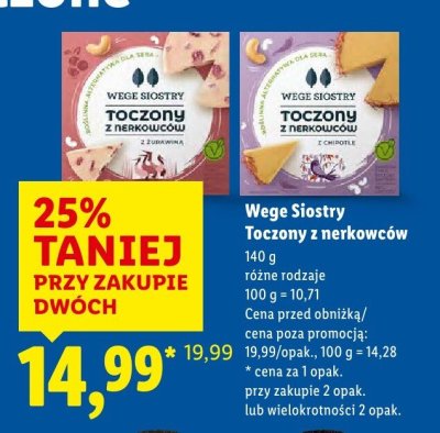 Ser wegański toczony z nerkowców, różne rodzaje promocja w Lidl