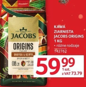 Kawa ziarnista Jacobs Origins 1 kg różne rodzaje promocja w Selgros