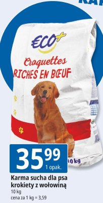 Karma sucha dla psa krokiety z wołowiną Eco+ promocja w Leclerc