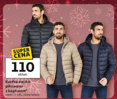 Kurtka męska pikowana z kapturem rozm. S-3XL promocja w Auchan